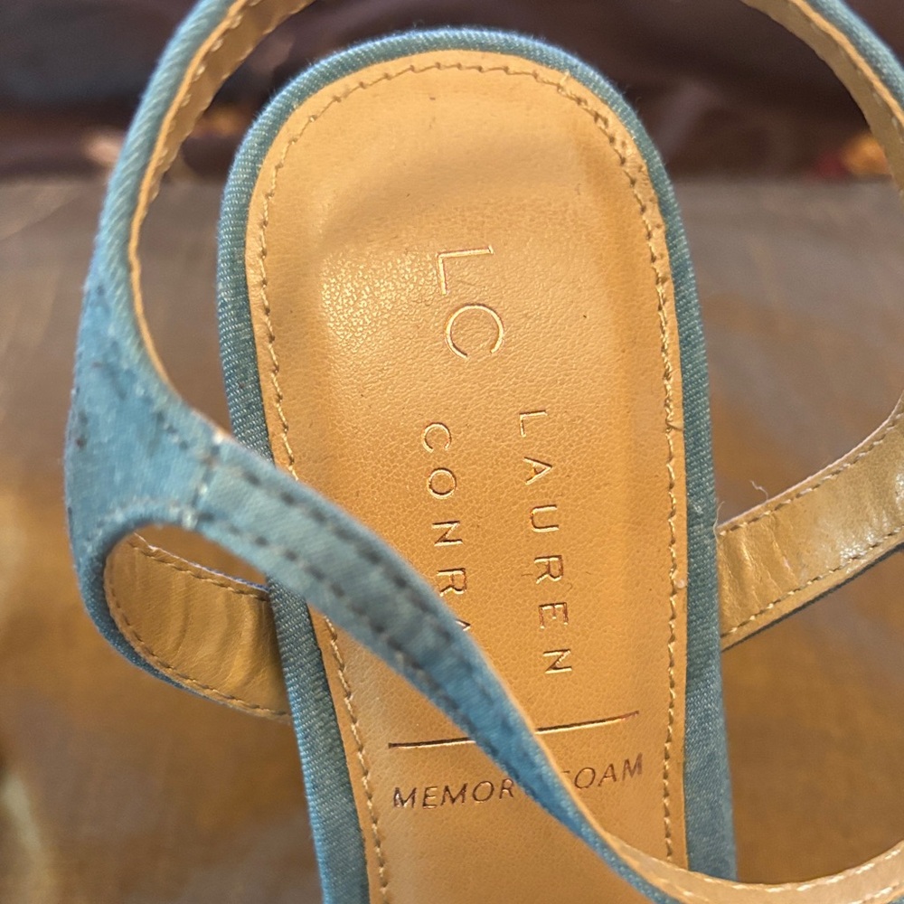LC Lauren Conrad Sky Blue Bow Heels - Picture 3 of 9